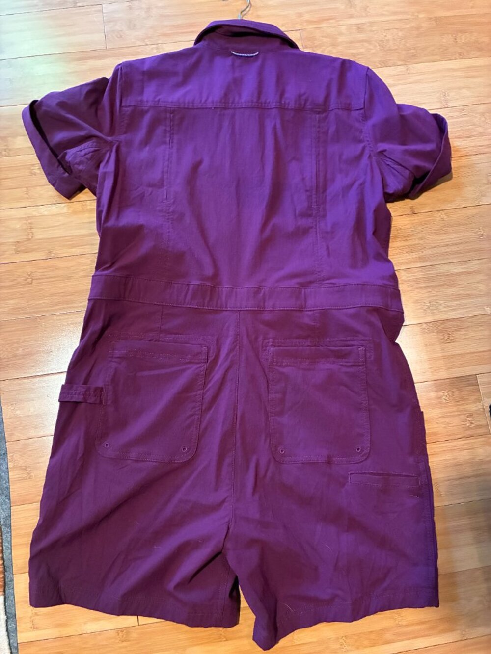 Duluth Women's Heirloom Gardening 7" Short Coveralls Purple Jumpsuit NWT - Picture 5 of 6